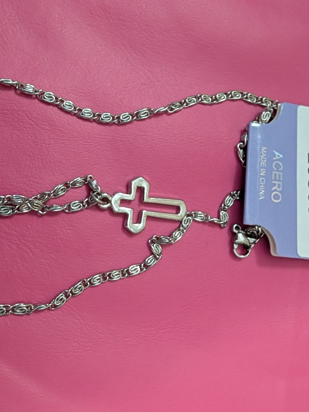 Acer Silver Cross Pendant Necklace - Picture 3 of 3